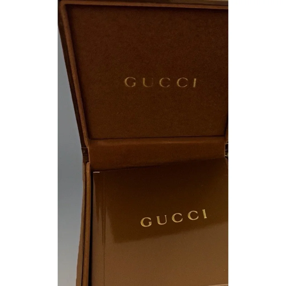 Gucci Watch Box Presentation Brown Cardboard Display Gift Empty With Booklet